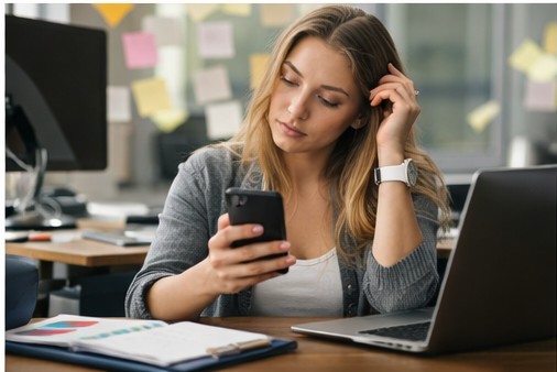 mental fatigue working on laptop at home