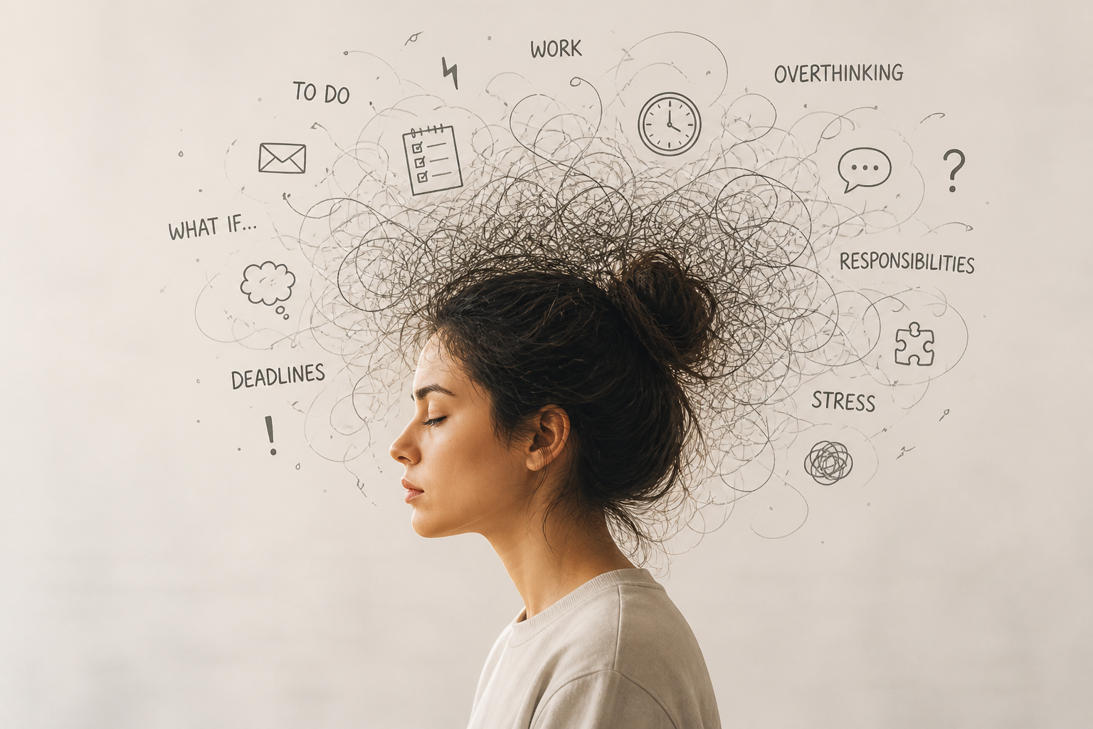 Mental overload and overthinking affecting focus and productivity